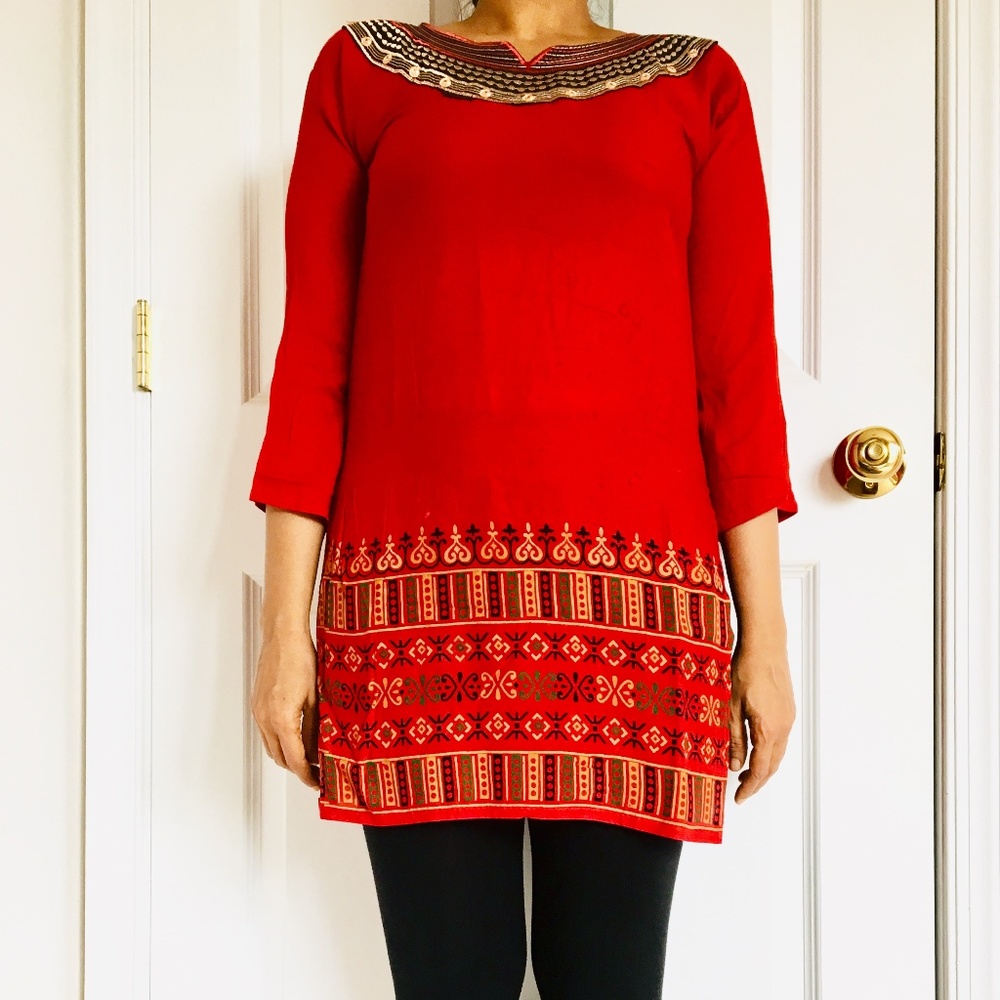 Red Kurta / Cover-up